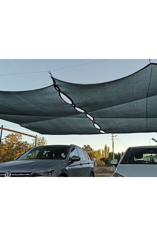 Morilu Araba Gölgelik File - 75'lik Yeşil Otopark Gölgeliği - Şeritli Halkalı - File Gölgelik - Gölgelik Branda