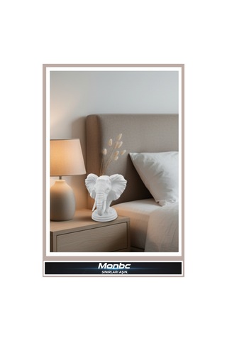 Monbc Modern Stil Fil Büstü 3d Tasarım Dekoratif Biblo, Hediyelik Ve Ev Ofis İçin Şık Aksesuar