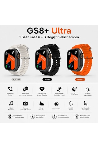 Schitec Gs8 Ultra Android İos Harmonyos Uyumlu Akıllı Saat (Distribütör Garantili)