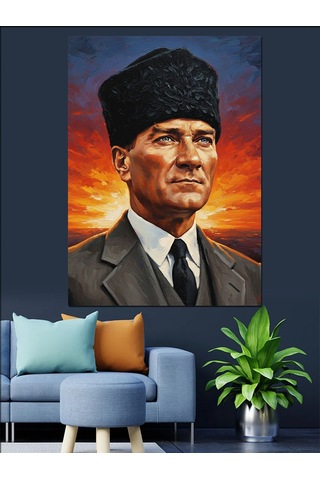Ahşap Tablo Gün Doğumu Mustafa Kemal Atatürk İnsan Figürlü Tablolar