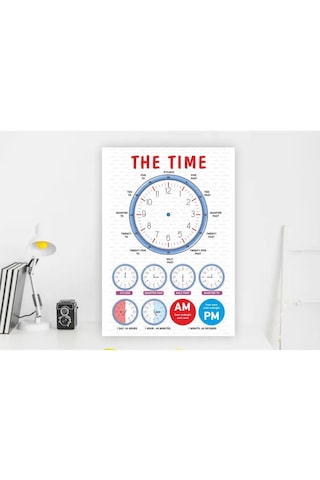 The Time-saat Kaç İngilizce Çocuk Eğitim Tekli Pvc 21x30 Cm