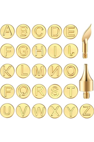 Tangshopping 28 Parça Ahşap Yakma Ucu Harfler Ahşap Yakma Araçları Kişiselleştirilmiş Setler, Oyma El Sanatları Için Ahşap Yakma Dıy