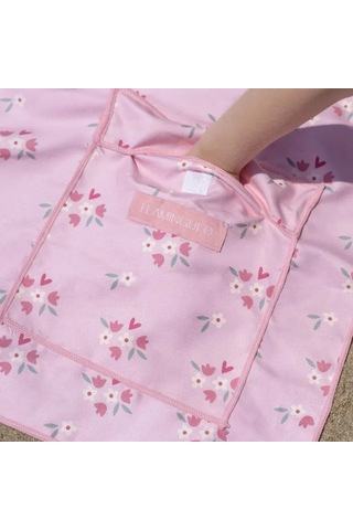 Flamingueo Kapüşonlu Mikrofiber Çocuk Havlu Rosie Pembe