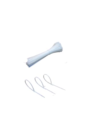 Nora 3.6x300 Mm Kablo Bağı - Plastik Kelepçe - Cırt Kelepçe Beyaz 100 Adet 3.6 x 300 MM