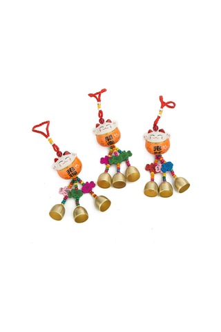 Açık Dekorasyon Seramik Rüzgar Çanları Şanslı Servet Kedi Rüzgar Çanları Araba Süsleme