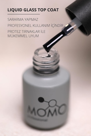 Momo Professional Kalıcı Oje İçin Liquid Glass Top Coat 4 Ml