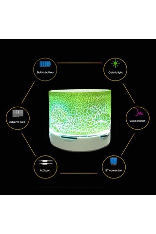 Youmex Kırık Desenli Mini Hoparlör - Su Geçirmez, Bluetooth, Usb/tf Kart Desteği, Flaş Işık, Taşınabilir, Araç İçin Uygun - Kırmızı