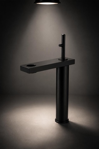 Fontana Fk-8025 Yüksek Lavabo Bataryası Siyah Modern Yüksek Lavabo Bataryası