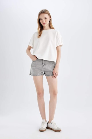Defacto Mom Fit Yüksek Bel Jean Şort C0689ax24hsnm55 Gri