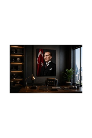 Atatürk Metal Tablo Premium Uv Baskı Dekoratif Duvar Tablosu Çok Renkli