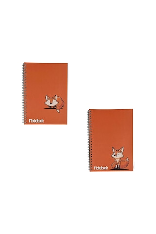 A5 Spiralli Tilki Konsept Defter 40 Yaprak 4'lü Tamamı Çizgisiz