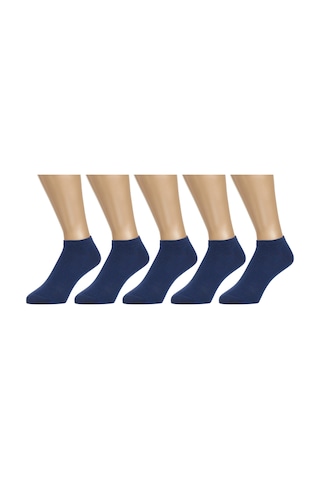 Ozzy Socks 5 Çift Dikişsiz Pamuklu Lacivert Unisex Patik Çorap Yazlık Dayanı Lacivert