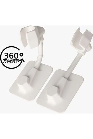 Fortunelane Duvar Montajlı Otomatik Tutucu, Plastik Mat Beyaz Başlık Tutucu, Suya Dayanıklı, Kolay Kurulum, Esnek Metal Çubuklu Beyaz