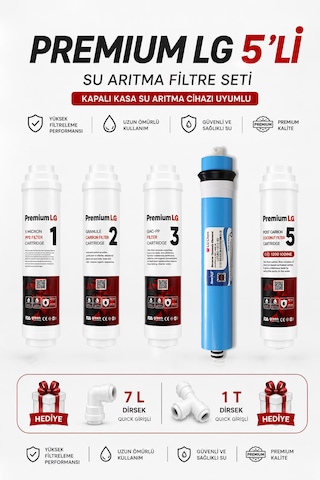 Sucool Arıtma Premium Lg Su Arıtma Filtresi Kapalı Kasa İki Tarafı Ouick 5 Li Filtre Seti 1