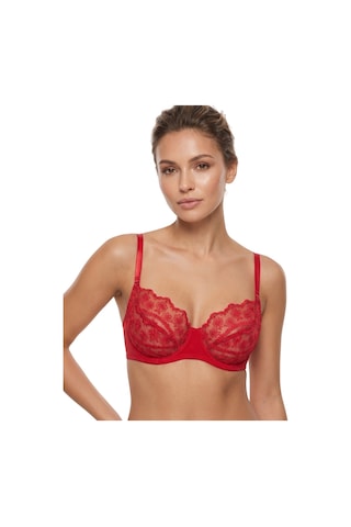 Donlaritta Kırmızı Dantelli Güpürlü Toparlayıcı Sütyen 80b - 85b - 85c - 85d - 90c