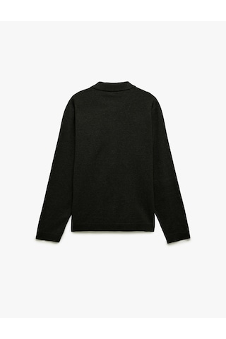 Koton Regular Fit Uzun Kollu Düğmeli Polo Yaka Triko Hırka Antrasit 6wam90010ht Antrasit