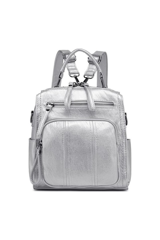 Yıkama Deri Sırt Askılı Kadın Çantası 21k Barcelona 1915 Platin