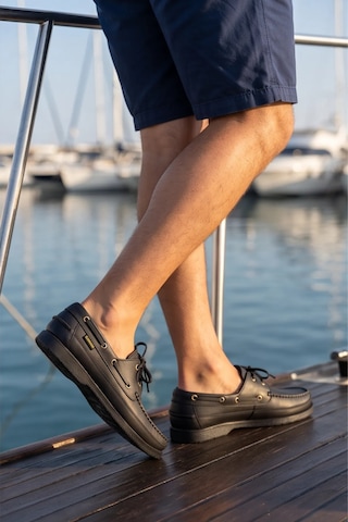 Blue Boy Marina Siyah Hakiki Deri Lüks Erkek Tekne Ayakkabısı, Makosen, Loafer Ve Casuall Ayak...