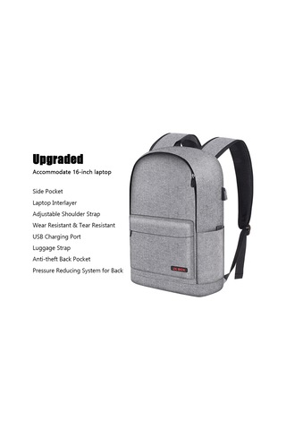 Yifomall 16 İnç Laptop İçin Spor Çanta - Usb Şarj, Antiçalar Çantası, Sırt Baskısı Azaltıcı, Vagon Bağlama Kemer, Geniş Hacim, Mavi