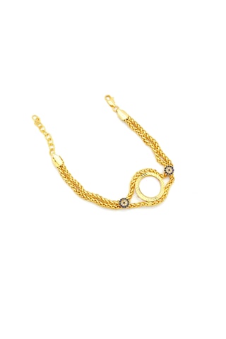 Ferizz Altın Kaplama Nazar Boncuklu Çeyrek Çerçeve Bileklik BLK-1148