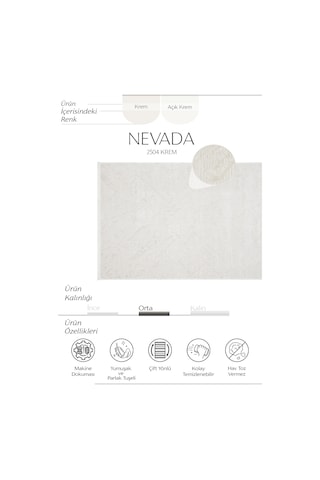 Cool Halı Nevada 2504 Krem Bej Halı Yumuşak Kabartmalı Düz Halı Yazlık Oda Oturma Odası Salon Halısı