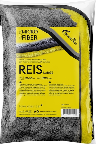 Reis Çift Kat Mikrofiber Oto Kurulama Havlusu 50×70 1300GSM