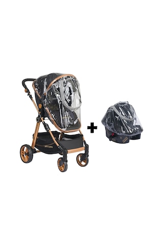Mamma Fermuarlı Lüks Travel Bebek Arabası + Ana Kucağı Yağmurluğ Şeffaf