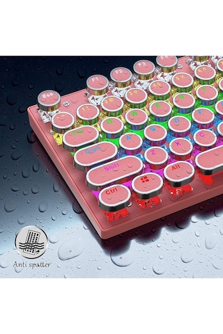 87 Tuşlu Daktilo Tarzı Red Switch Mekanik Klavye