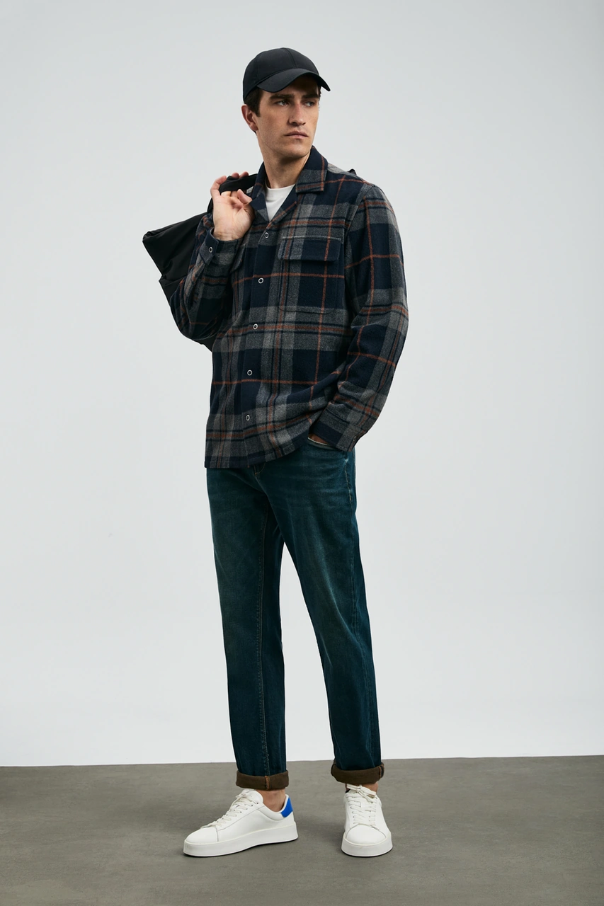 Lufian Tımothı Spor Jean Erkek Pantolon Slim Fit Mavi Mavi 112200228100300 Mavi