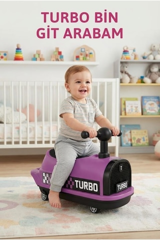İlk Arabam Turbo Bin Git - Müzikli Ve Işıklı Gelişim Destekleyici Eğitici Çocuk Arabası Pembe