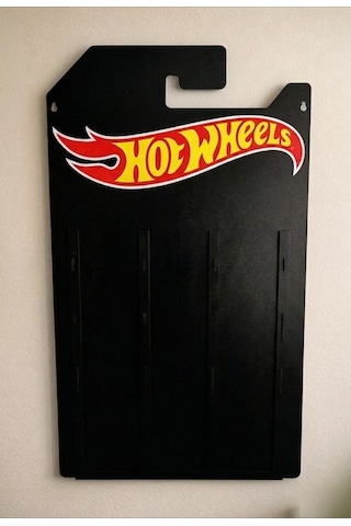 Hotwheels Temalı Kartonetle Saklamalı 30 Arabalik Sergileme Rafı Sadece Regular Ve Silver Kartlı Siyah