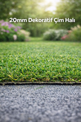 20mm Suni Çim Halı Balkon & Bahçe İçin Doğal Görünüm, Konforlu Doku 100 x 100