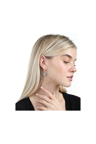 Mecidiye Tasarım Silver Renk 925 Ayar Gümüş Kadın Küpe