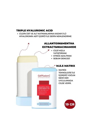 Cell Fusion C Aquatıca Nemlendirici Yüksek Koruyucu Stick Güneş Kremi 19 G
