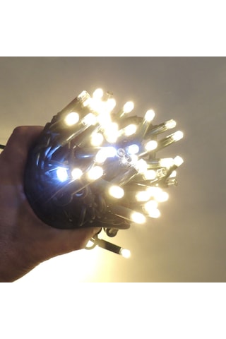 Dış Mekan Led Aydınlatma 10m Ağaç Işığı 100l Yeşil Kablo Gün I