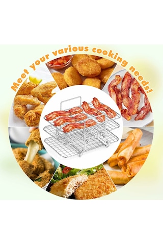 Vkemall Çift Bölgeli Fritöz İçin Paslanmaz Çelik Katmanlı Dehidratör Rafı, Af300uk/af400uk Uyumlu