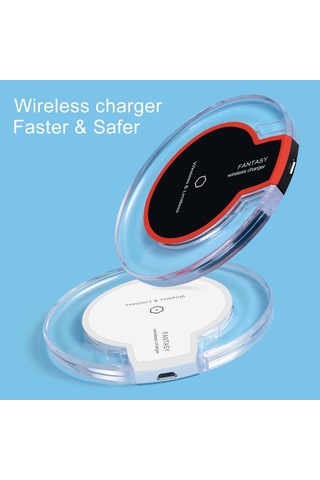 Dofolink Beyaz Kireç Desenli 5w Hızlı Şarj Qi Uyumlu Kablosuz Telefon Şarj Aleti Maks. 10mm Mesafe, %75 Verimlilik