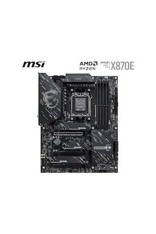 Msı X870e Gamıng Plus Wıfı Am5 Ddr5 8200mhz Oc 3x M.2 Usb 40gbps Hdmı Dp 5g Lan Wıfı 7 Rgb Atx