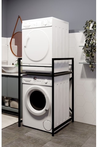 Çamaşır Makinası Ve Kurutma Makinası Rafı Çamaşır Makinası Üstü Banyo Düzenleyici Raf Gri