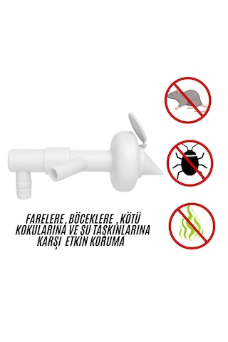 Çift Girişli Gider Çekvalf Adaptörü Ø50 Mm Çamaşır Bulaşık Maki