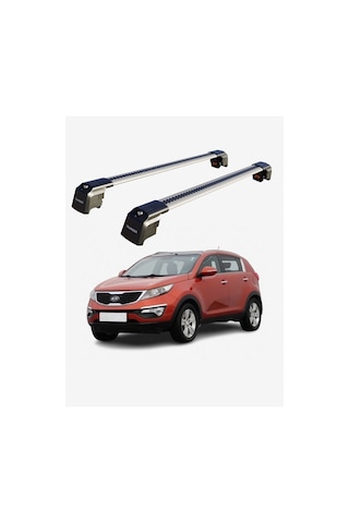 Kıa Sportage 2010-2015 Trx2 Thunder Carrier Kilitli Ara Atkı Taşıyıcı Tavan Barı Gri