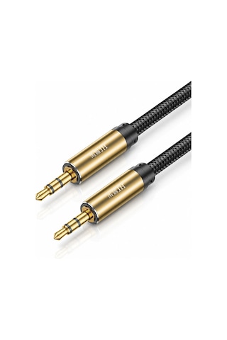 3.5mm - 3.5mm Aux Ses Kablosu 1.5 Metre, Erkek Erkek Stereo Audio Kablo, Kulaklık Hoparlör Bilgisayar Amfi Uyumlu, Metal Gövde, Naylon Örgü, Altın Kaplama Jak A580e