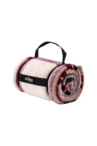 Peluş Polar Kamp Battaniyesi - Mavi Ekose - Acil Durum Battaniye - Argeus Camp Çok Renkli