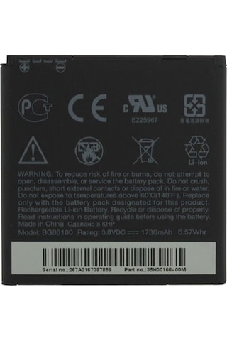 Senalstore Htc Evo 3d / Sensation Xe Uyumlu Batarya Pil Bg86100