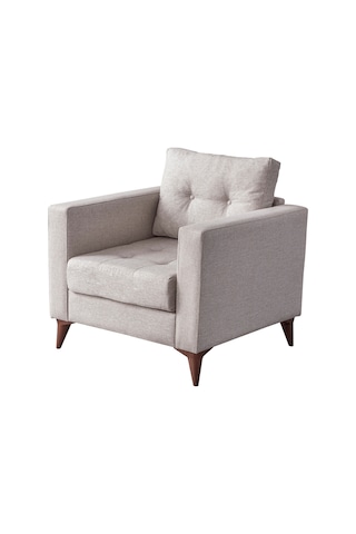 Eymense Kraft Krem Minderli Tekli Koltuk Berjer Krem