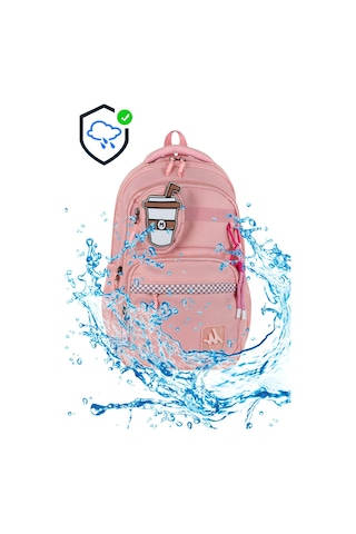 Okul Çantası + Çift Gözlü Kalem Çantası + Para Cüzdanı Ve Matara 500 Ml 2 Çok Renkli