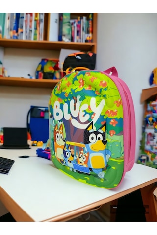 Blueey Biingo 3d Kabartmalı Anaokulu Kreş Ve Günlük Kullanım Çantası
