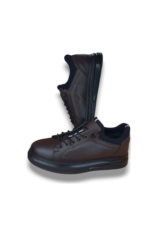 Growish Gr0224 Hakiki Deri Günlük Kullanım Kahverengi Erkek Sneaker Ayakkabı Kahverengi
