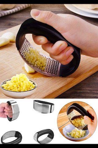 Sarımsak Ezici Tutma Kollu Paslanmaz Çelik Sarımsak Ezici