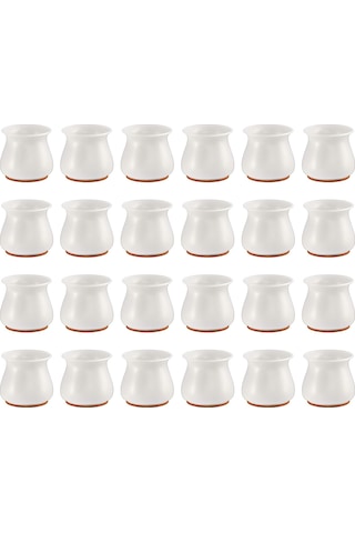 Konesam Silikon Sandalye Ayak Koruması 24 Adet - Kayma Ve Çizik Koruma, Sesiz Kullanım, Kolay Takma Çok Renkli